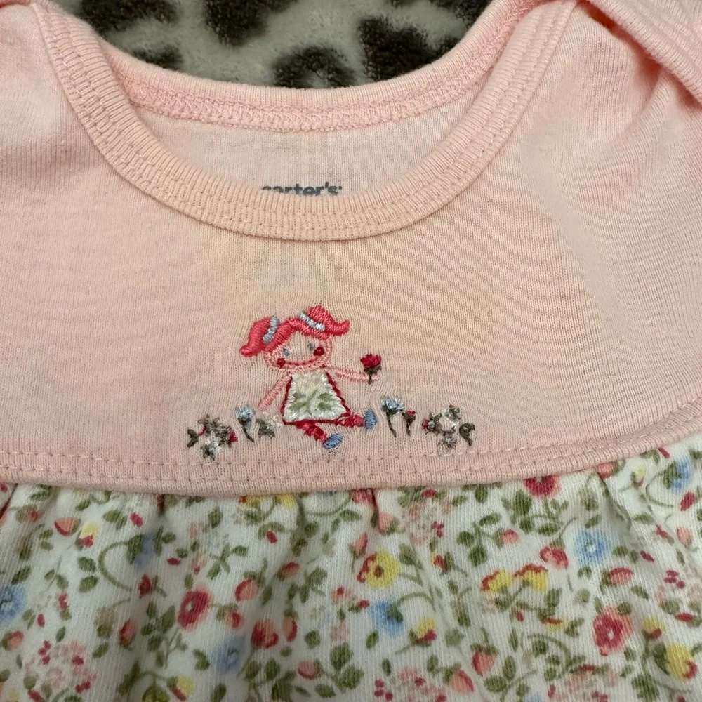 Carter’s Floral Dress Two Piece Set in Pink Size 6 months